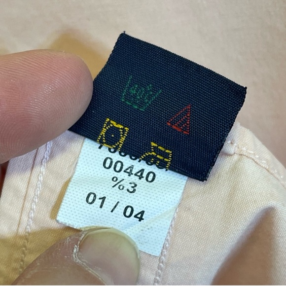 Tommy Hilfiger, Summer Chambray Peach Button Down Shirt. Size 15.5 34/35 - Picture 5 of 6